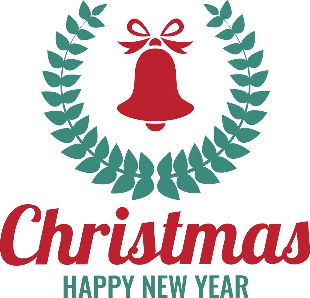 Merry Christmas and happy new year lettering and quote illustration vector