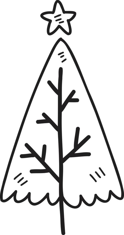 Hand Drawn christmas tree illustration vector