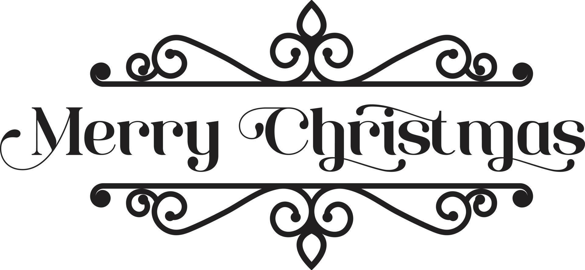 Merry Christmas lettering and quote illustration vector