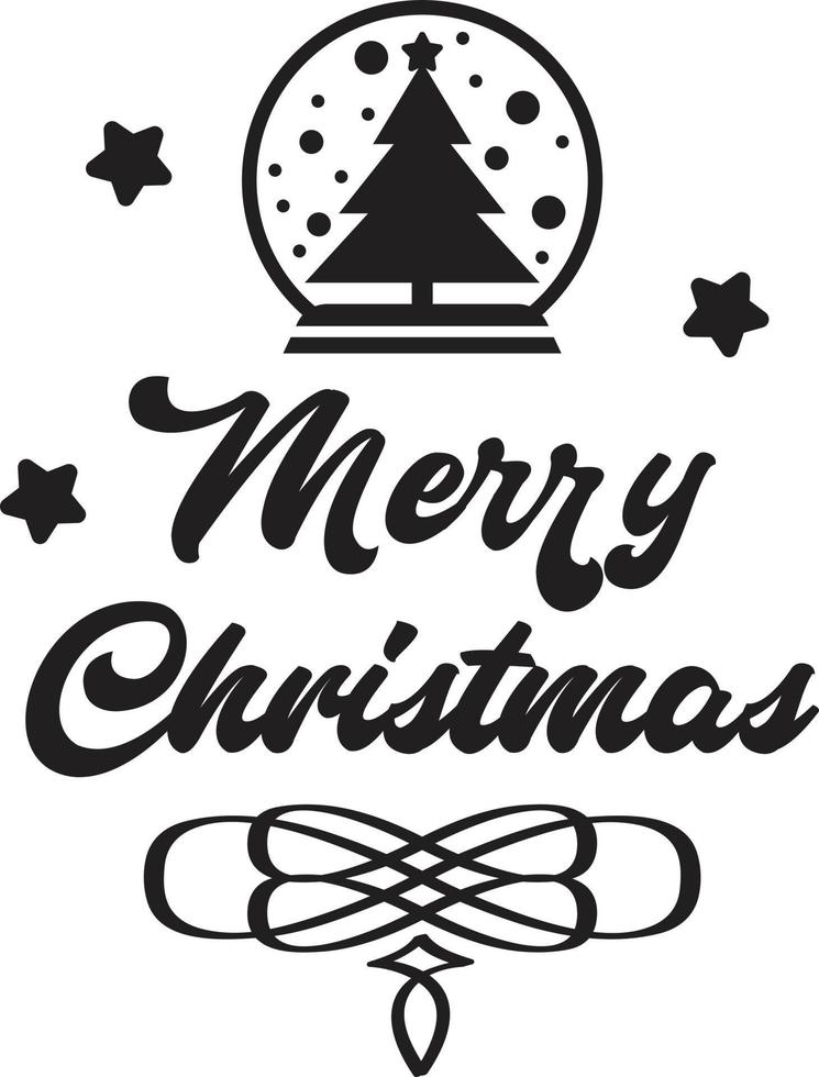 Merry Christmas lettering and quote illustration vector