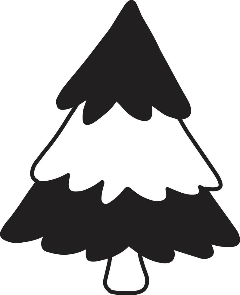 Hand Drawn christmas tree illustration vector