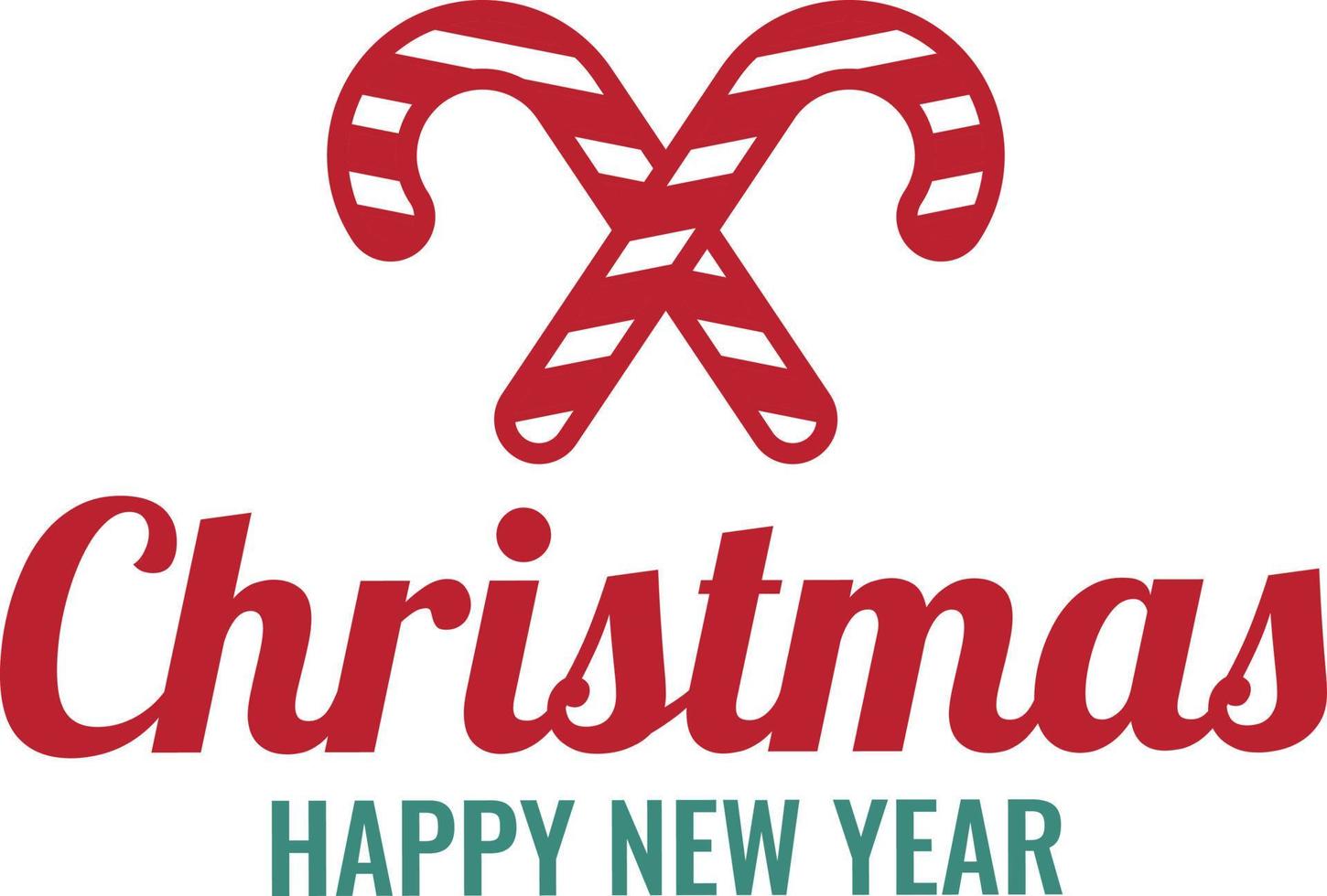 Merry Christmas and happy new year lettering and quote illustration vector