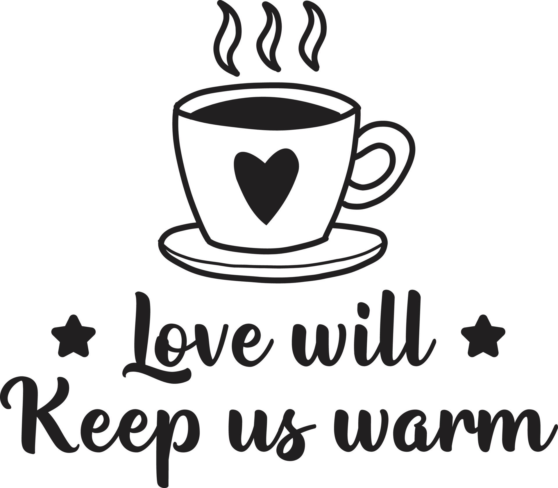 love will keep us warm lettering and quote illustration 12288105 Vector