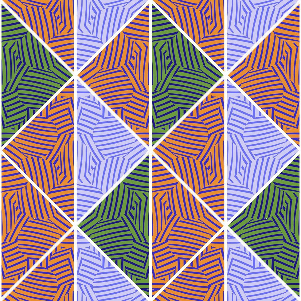 mosaico étnico geométrico abstracto. patrón sin costuras de mosaico tribal. ornamento lineal vintage creativo. vector