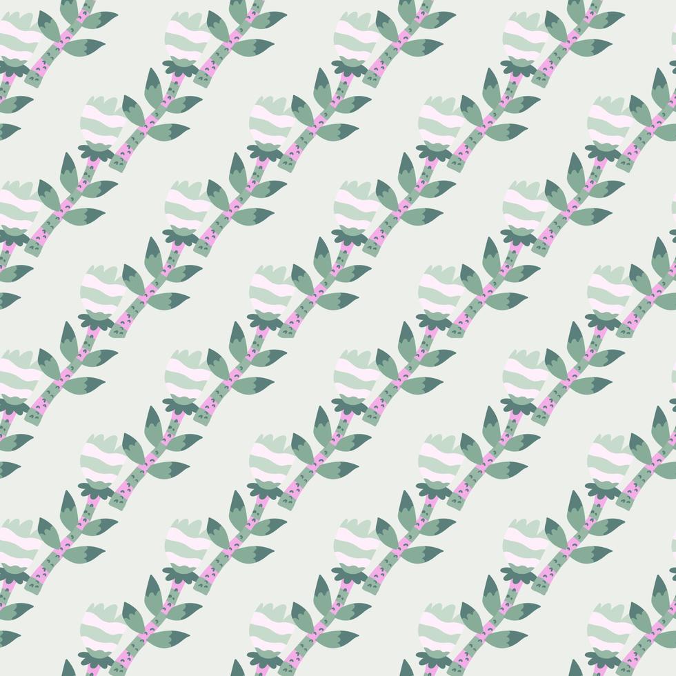Contemporary flower seamless pattern. Creative botanical floral ornament. Strange plants endless wallpaper. Naive art. vector