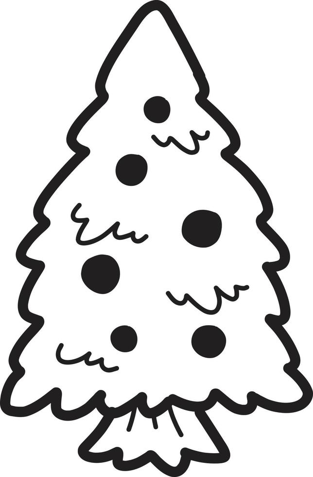 Hand Drawn christmas tree illustration vector