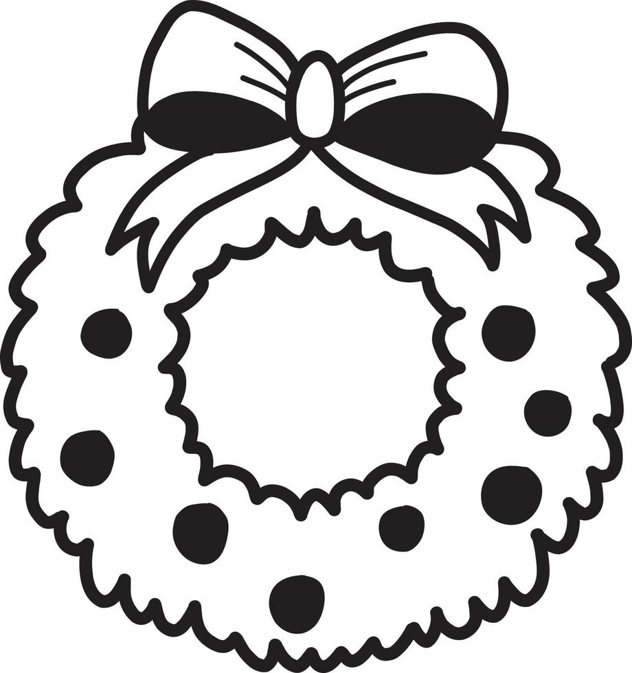 Hand Drawn christmas wreath illustration vector