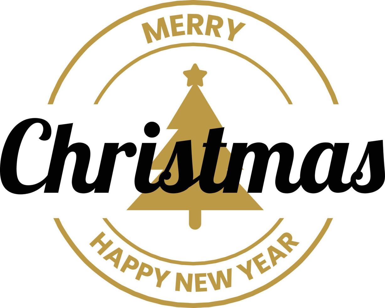 Merry Christmas and happy new year lettering and quote illustration vector