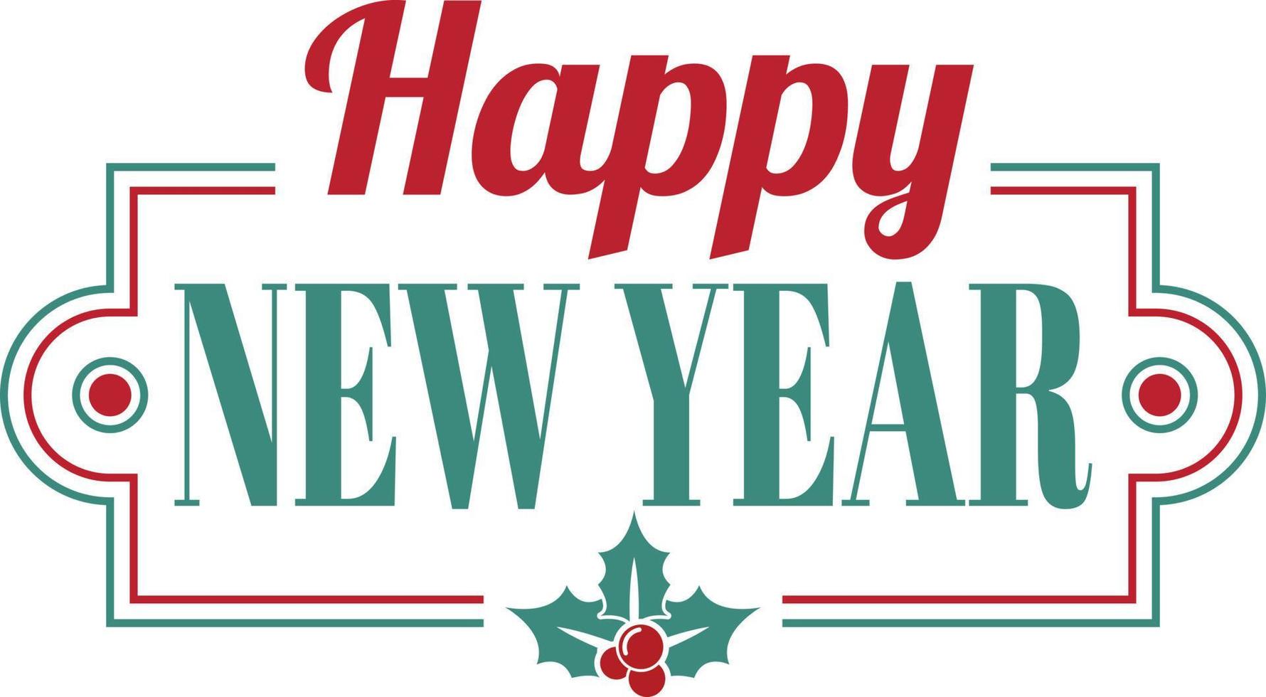 Merry Christmas and happy new year lettering and quote illustration vector