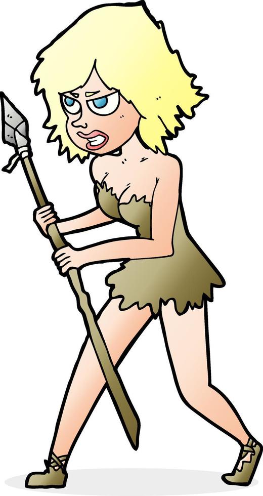 cartoon cave girl vector