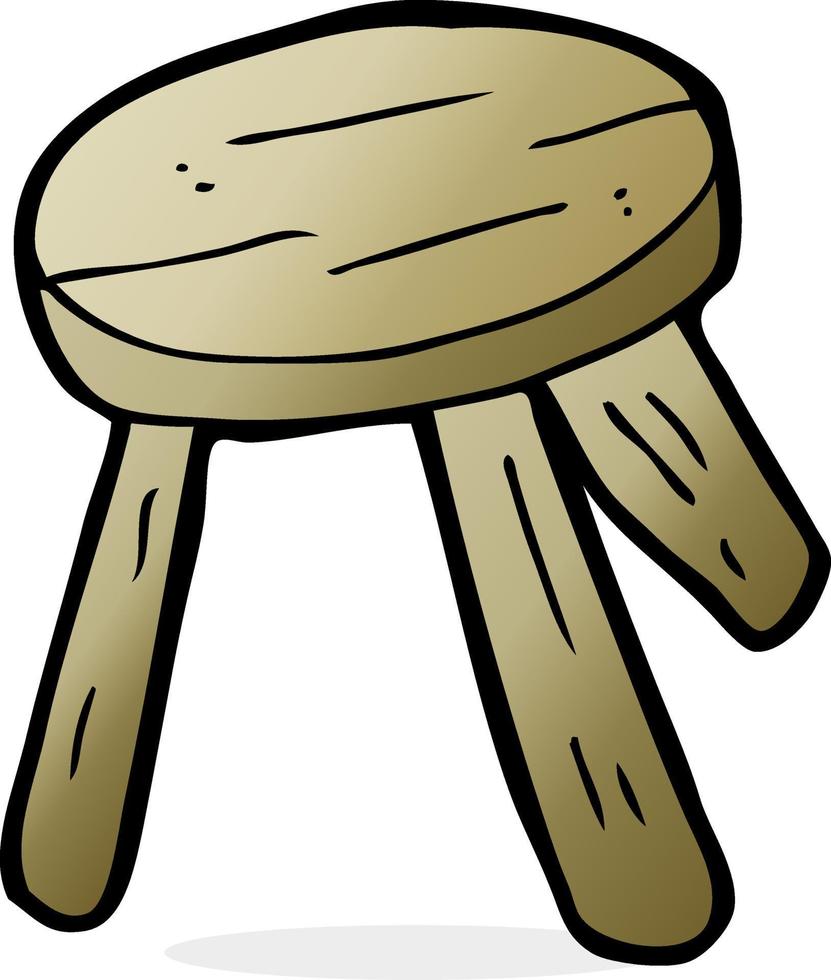 cartoon wooden stool vector