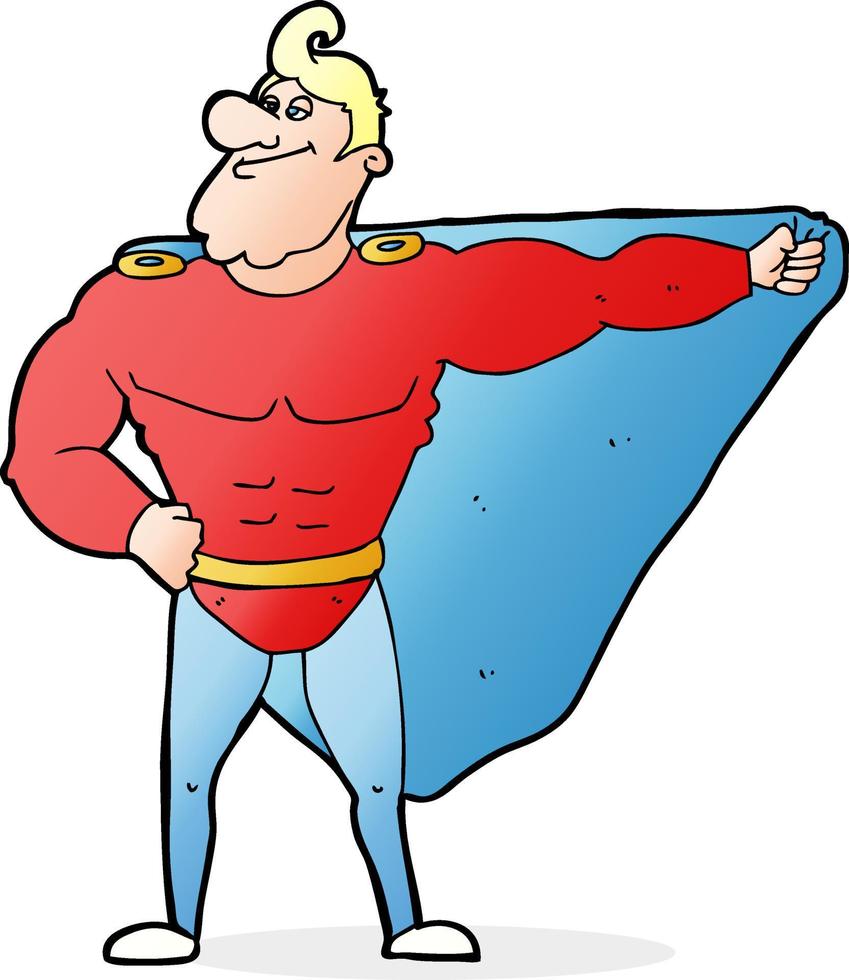 funny cartoon superhero vector
