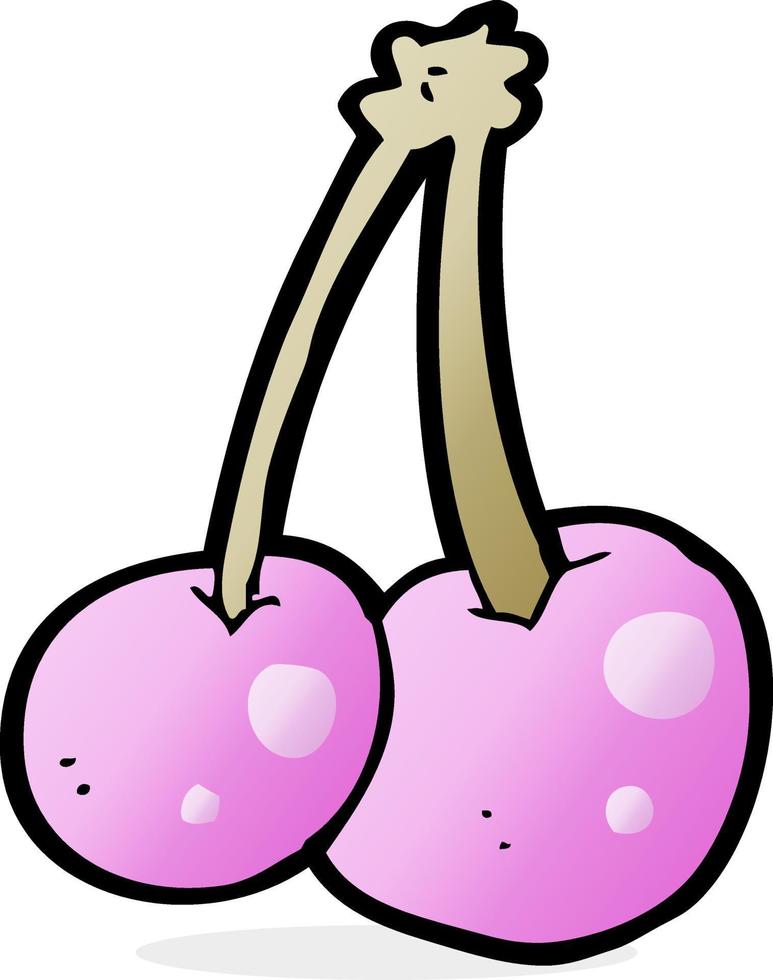 cartoon pink cherries vector