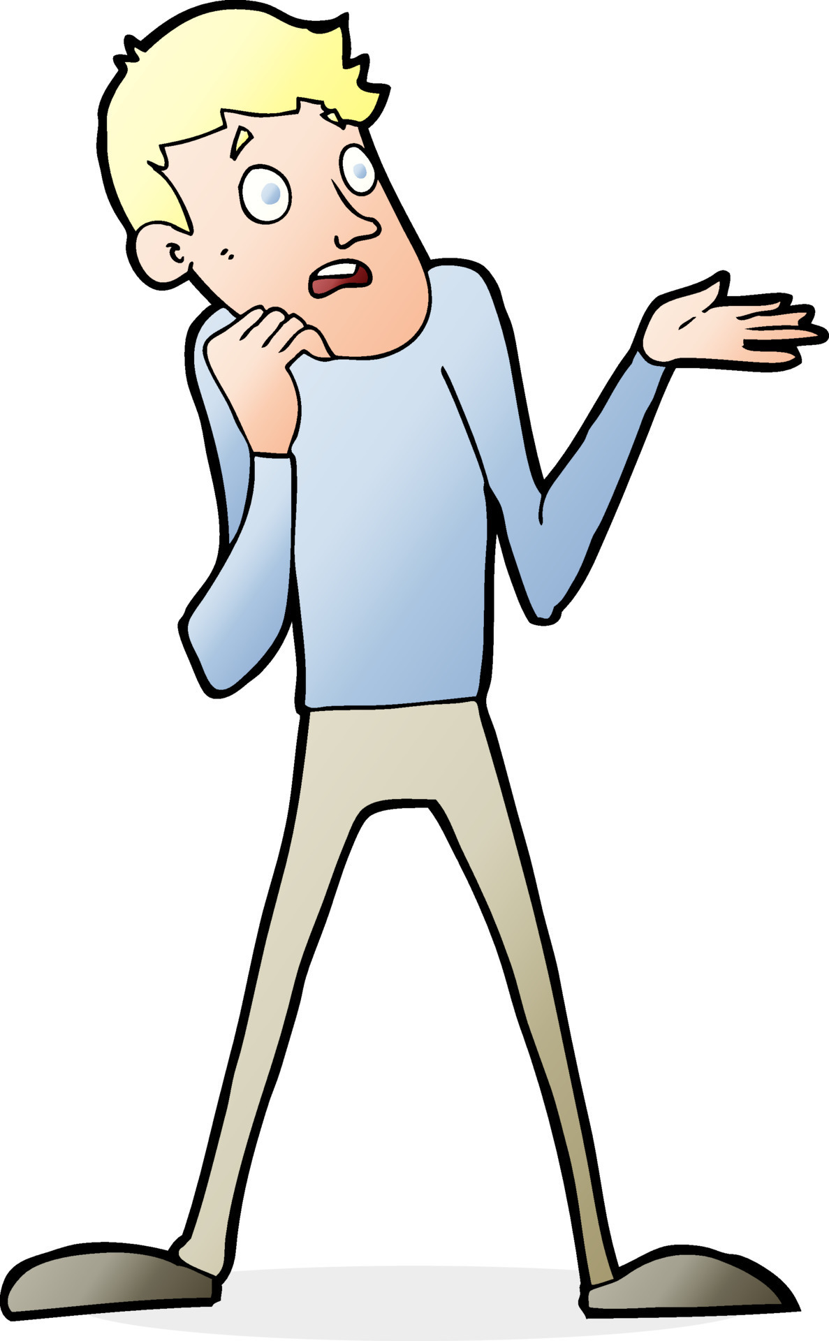 cartoon nervous man 12288344 Vector Art at Vecteezy