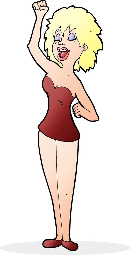 cartoon dancing woman vector