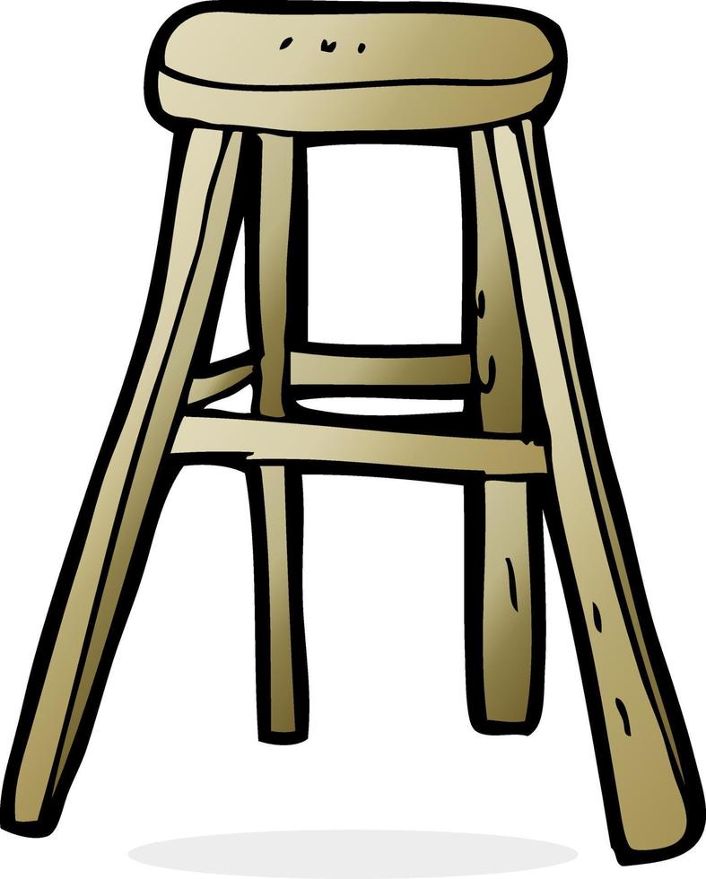 cartoon wooden stool vector