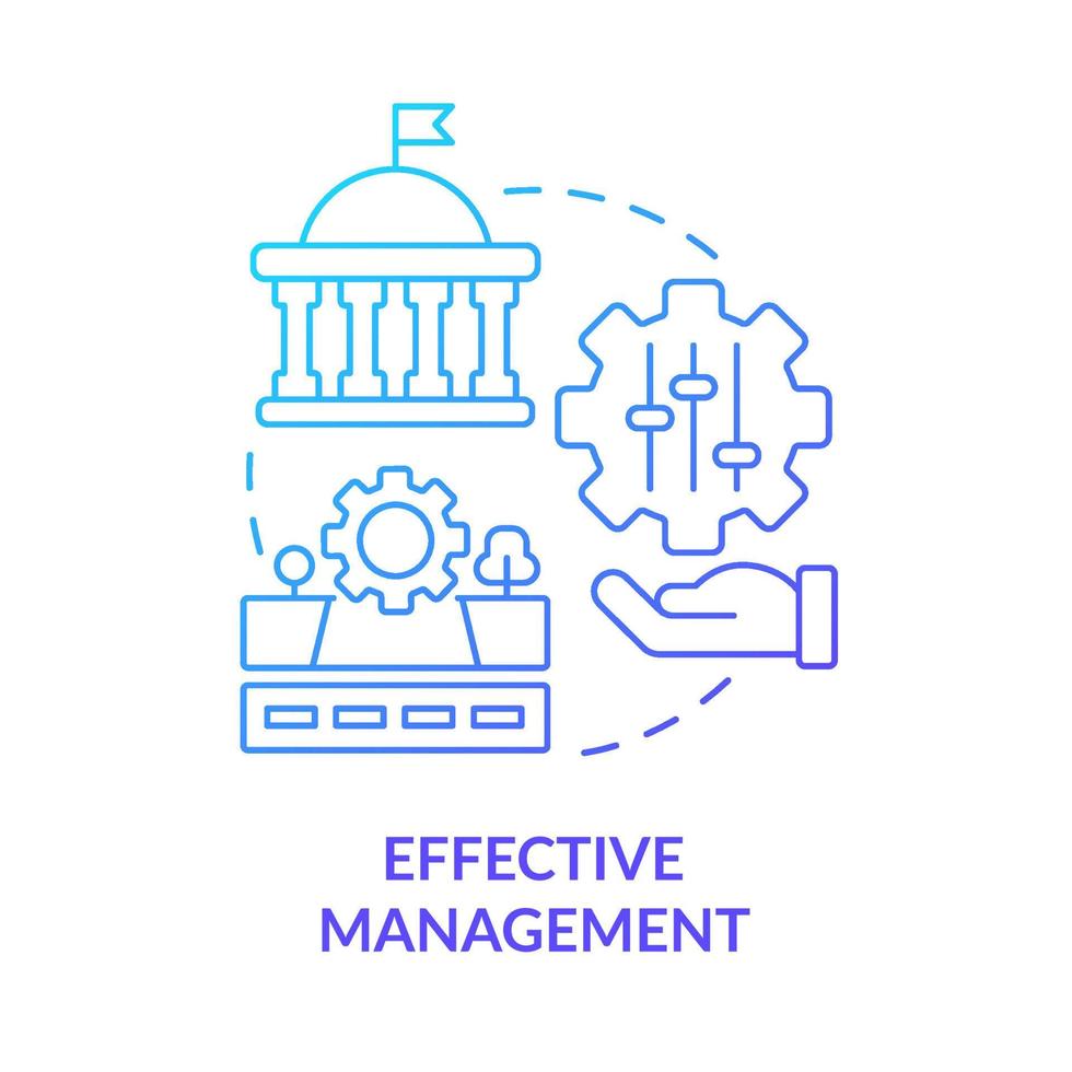 icono de concepto de gradiente azul de gestión eficaz. regulación gubernamental. componente de introducción maas idea abstracta ilustración de línea delgada. dibujo de contorno aislado. vector