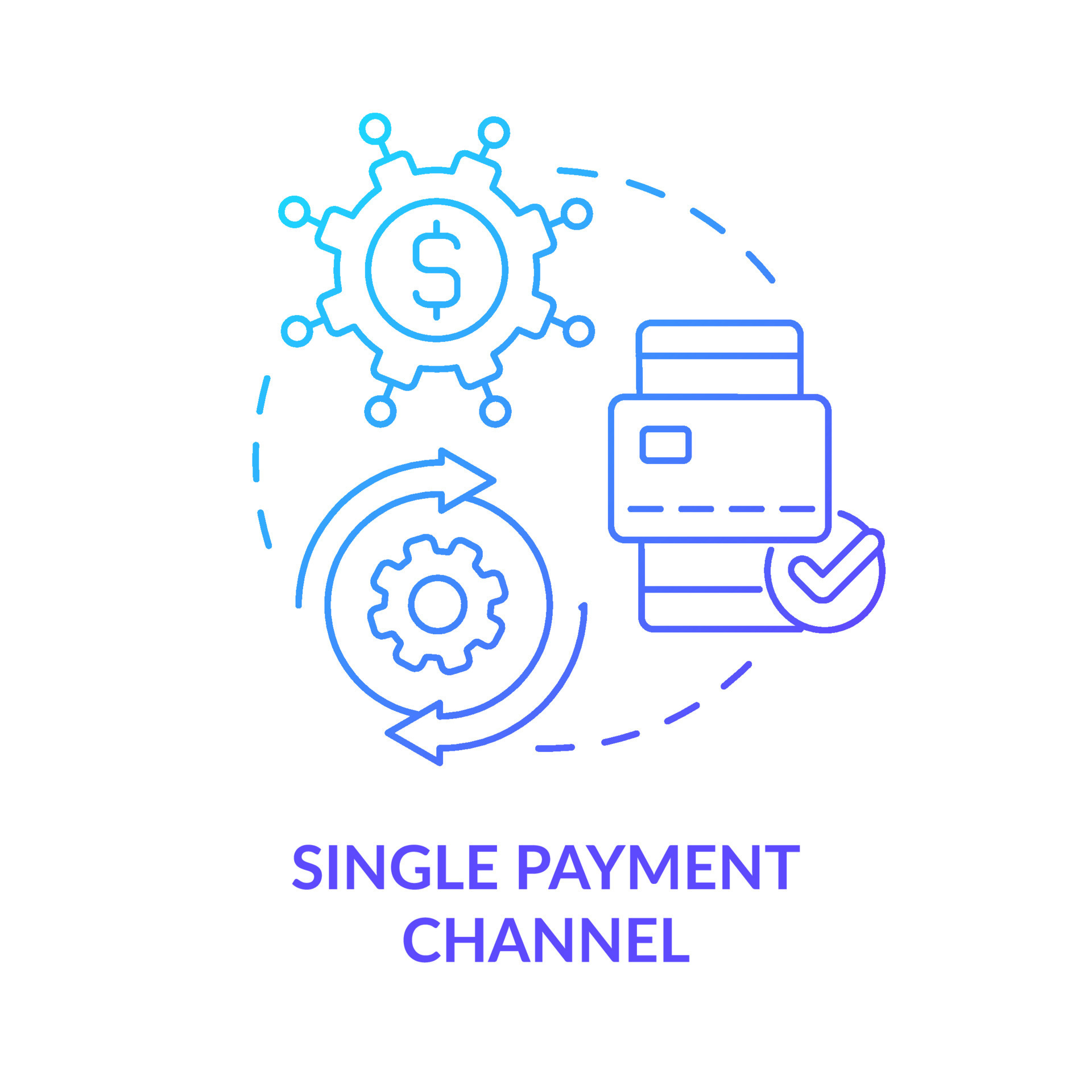 Single payment channel blue gradient concept icon. Pay for ticket