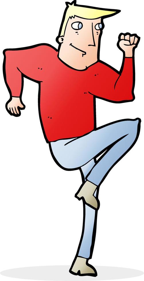 cartoon man jogging on spot vector