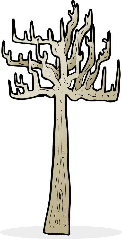 viejo, desnudo, árbol, caricatura vector