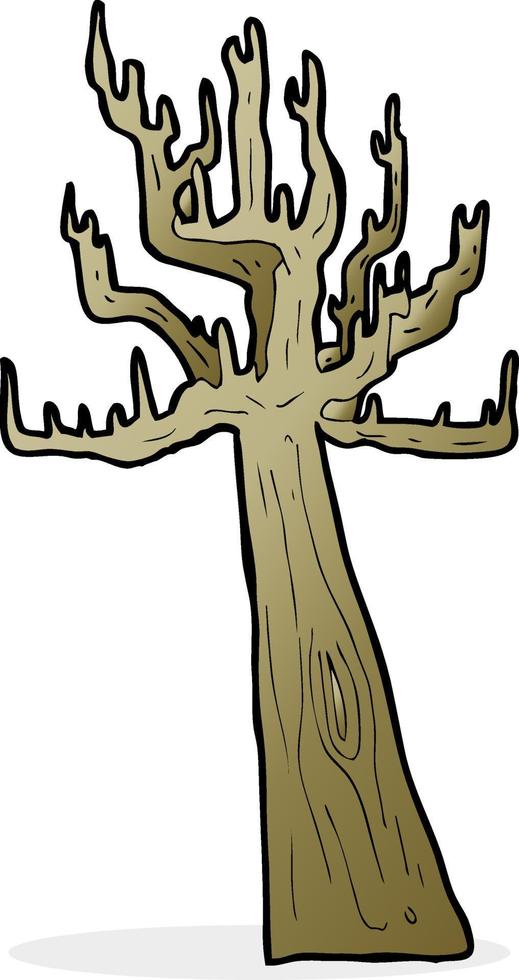 viejo, desnudo, árbol, caricatura vector