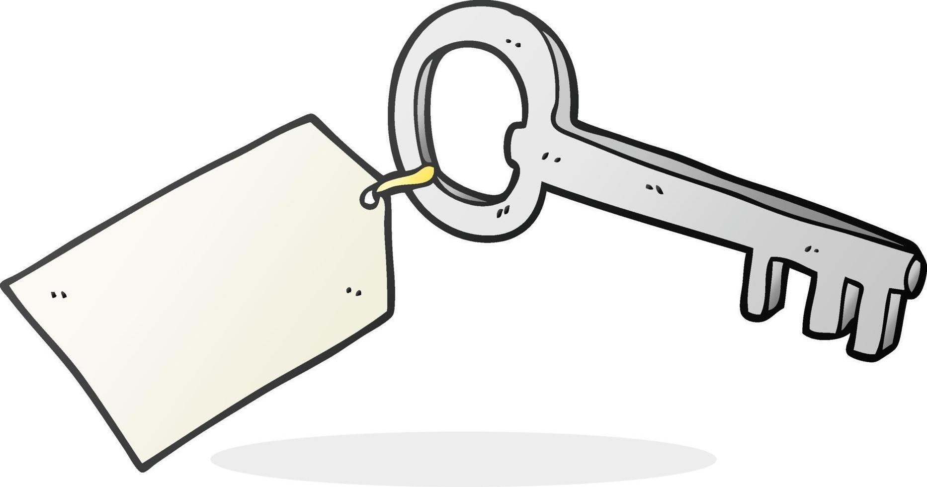 cartoon key with tag vector