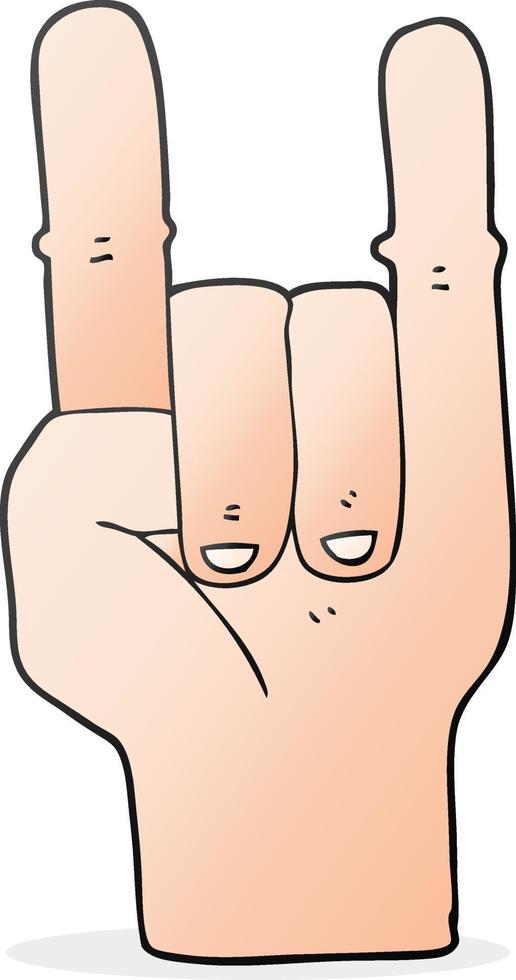 cartoon devil horns hand symbol vector