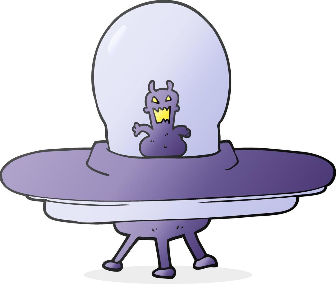 cartoon alien spaceship vector