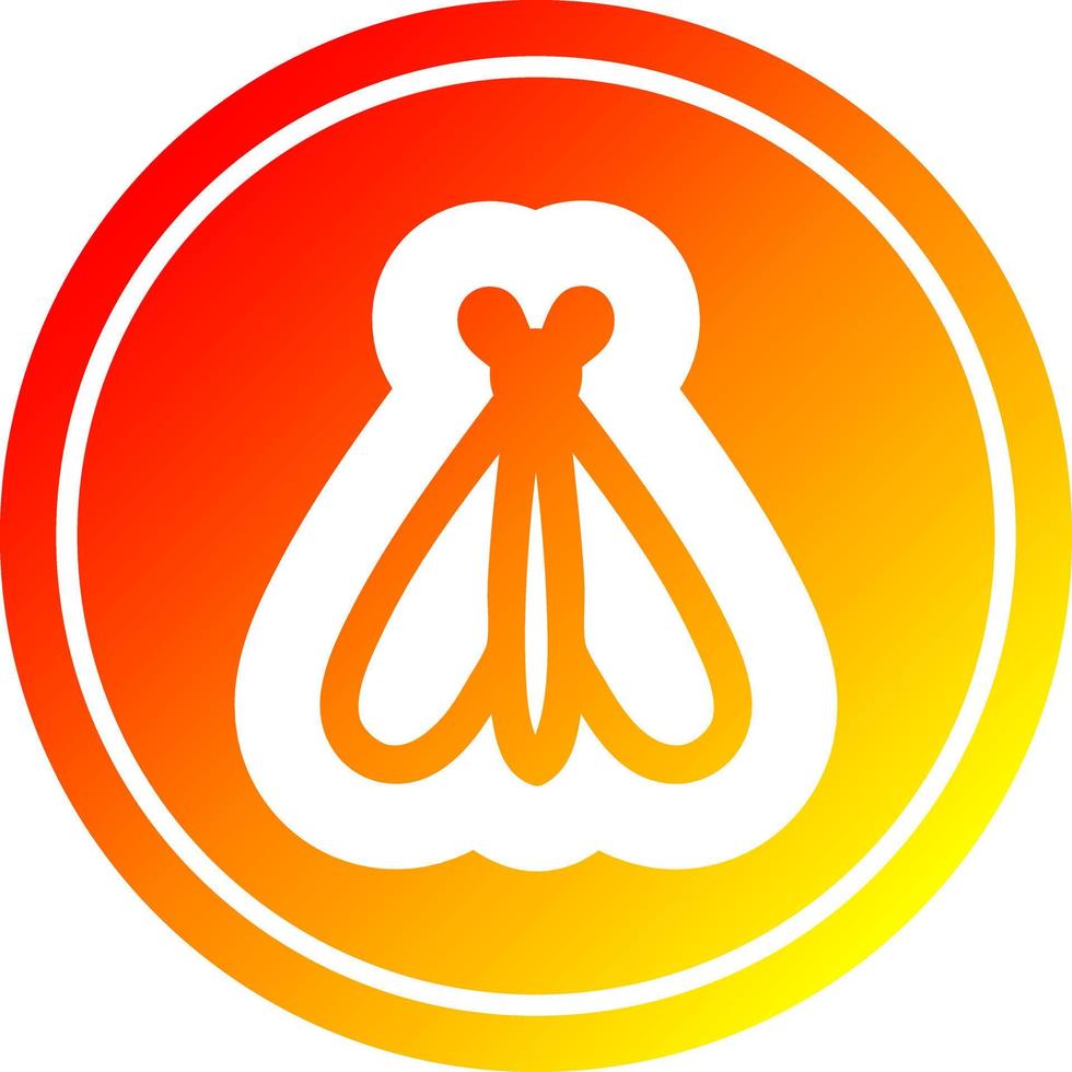 flying insect circular in hot gradient spectrum vector