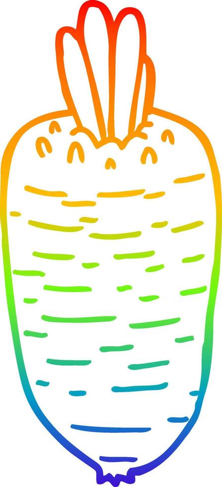 rainbow gradient line drawing cartoon vegetable vector