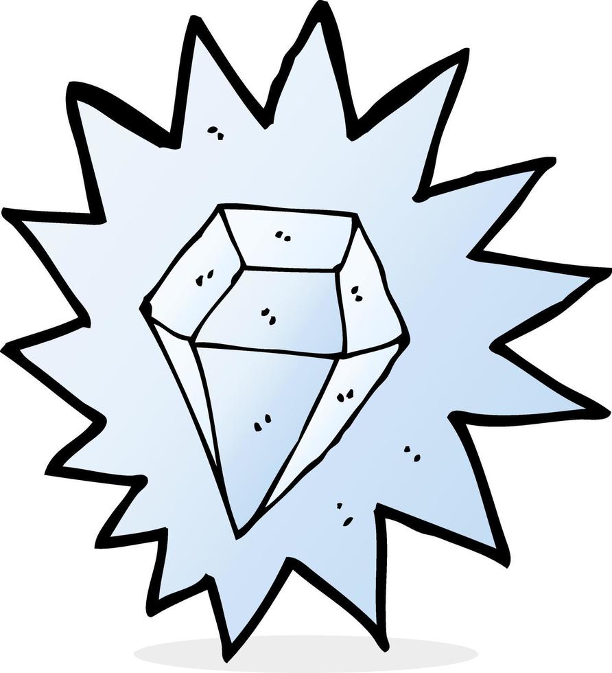 cartoon huge diamond vector