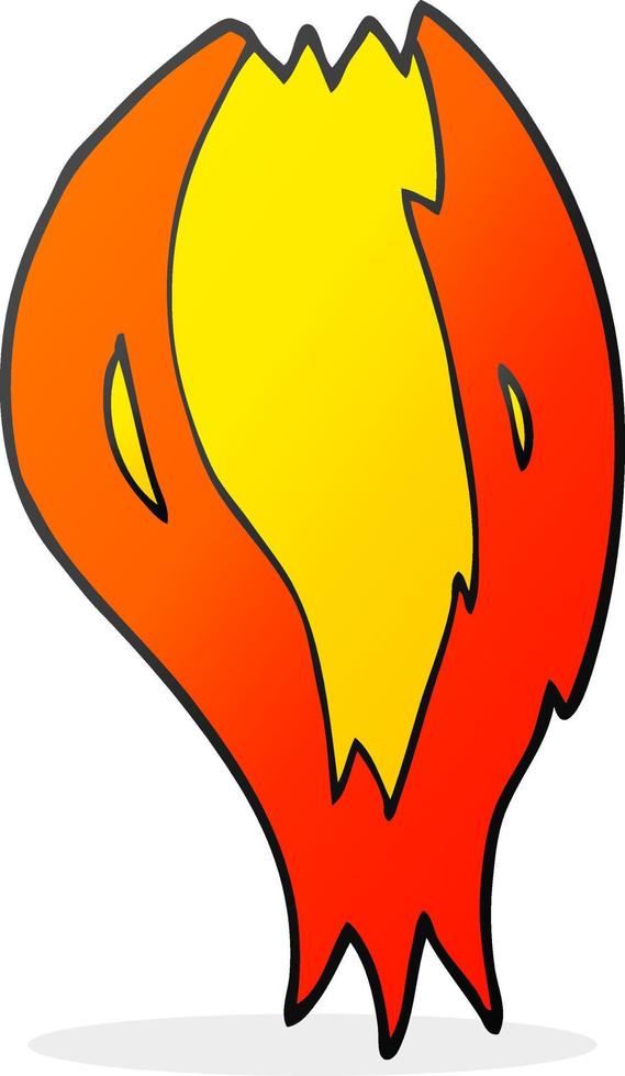 cartoon rocket ship flames vector