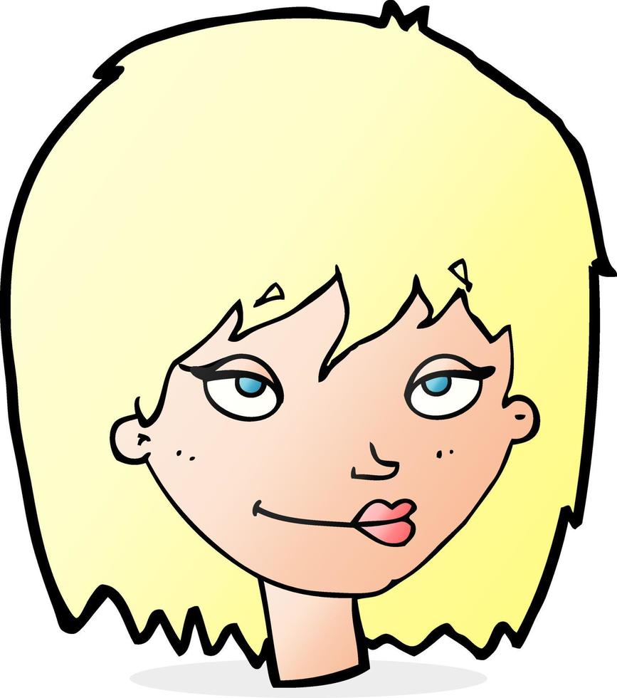 cartoon smiling woman vector