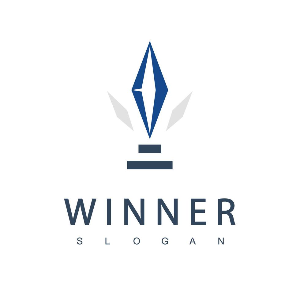 plantilla de logotipo de trofeo ganador, icono de premio de liderazgo y competencia vector