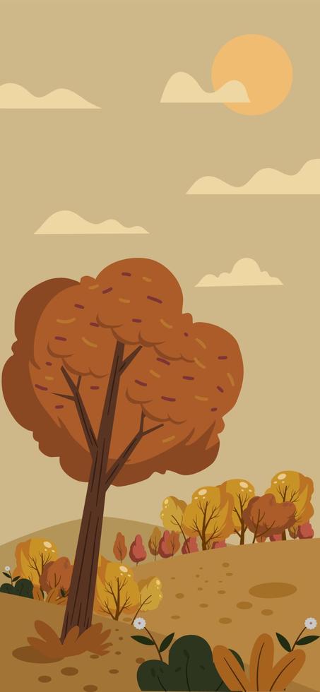 Wallpaper autumn park vector