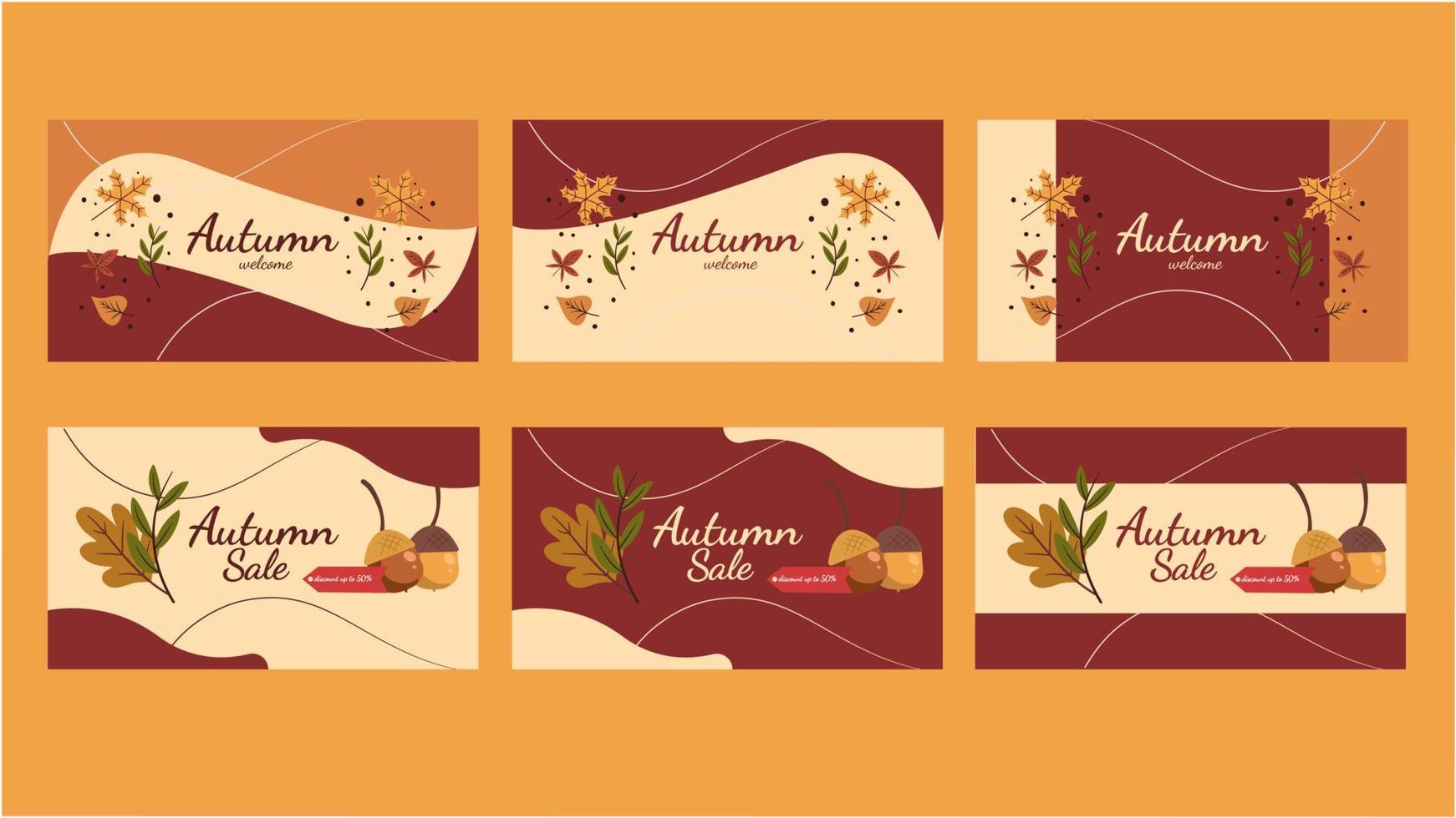 tarjeta de otoño de banner vector