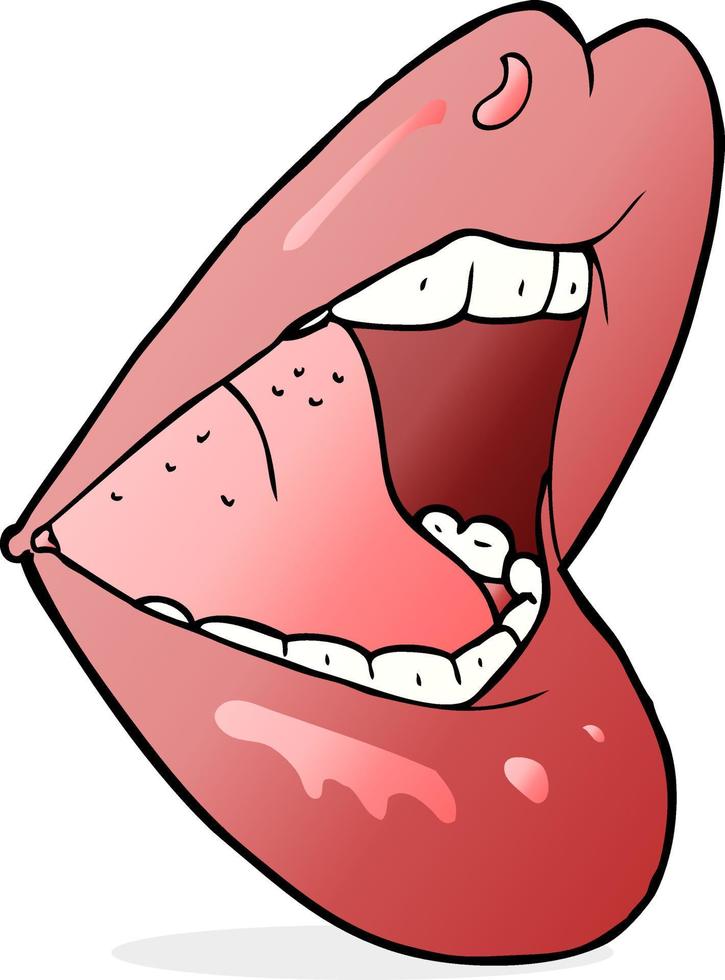 cartoon open mouth vector