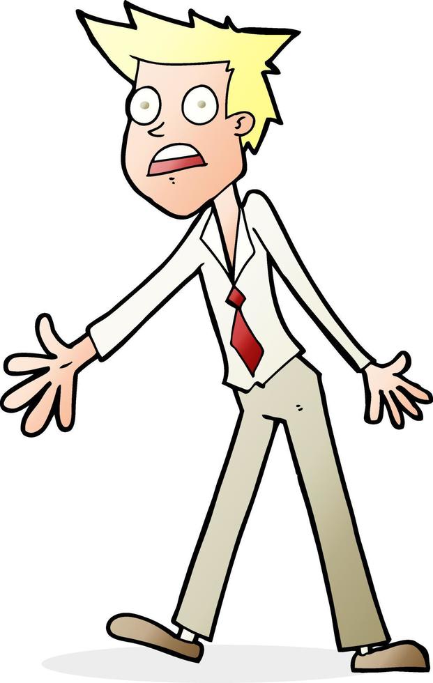 cartoon stressed man vector