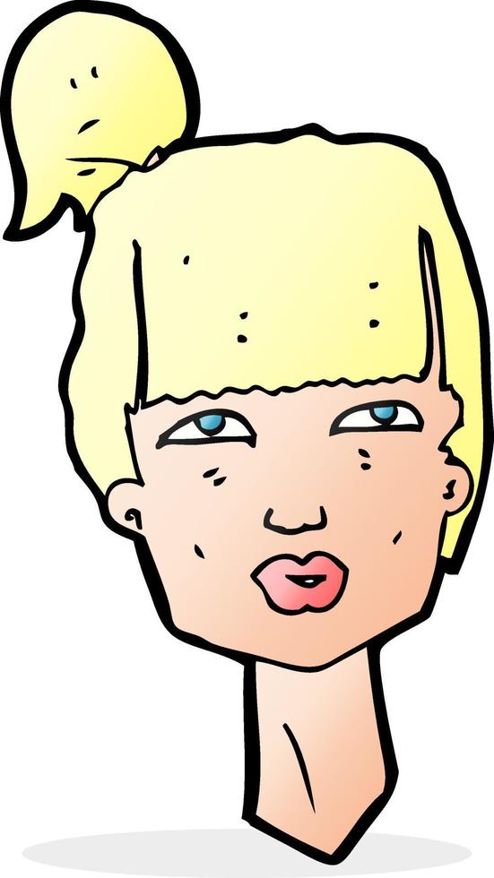cartoon female head vector