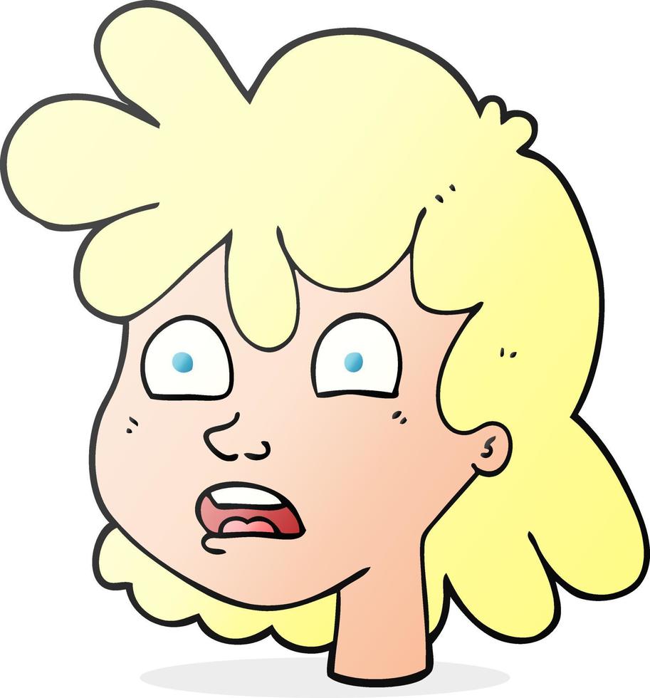 cartoon female face vector