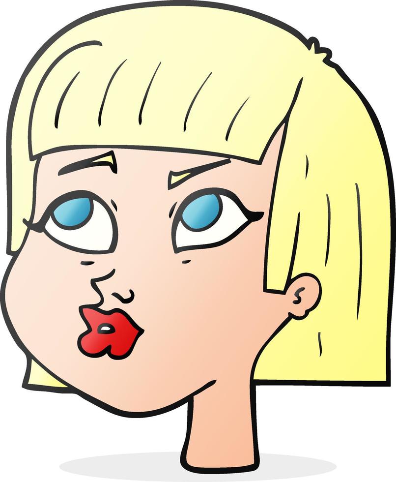 cartoon female face vector