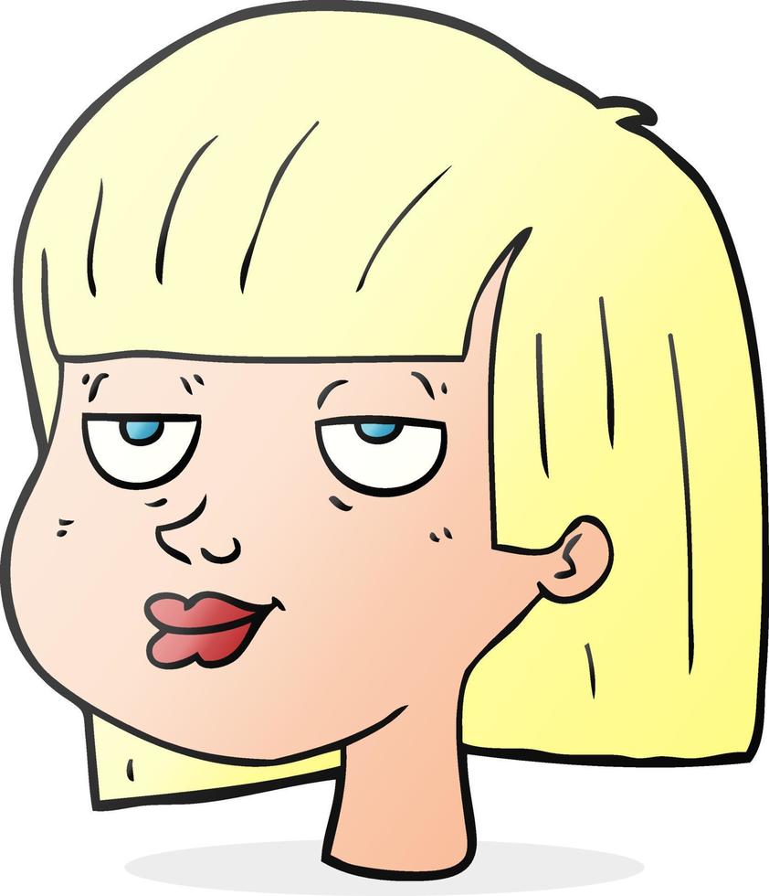 cartoon female face vector