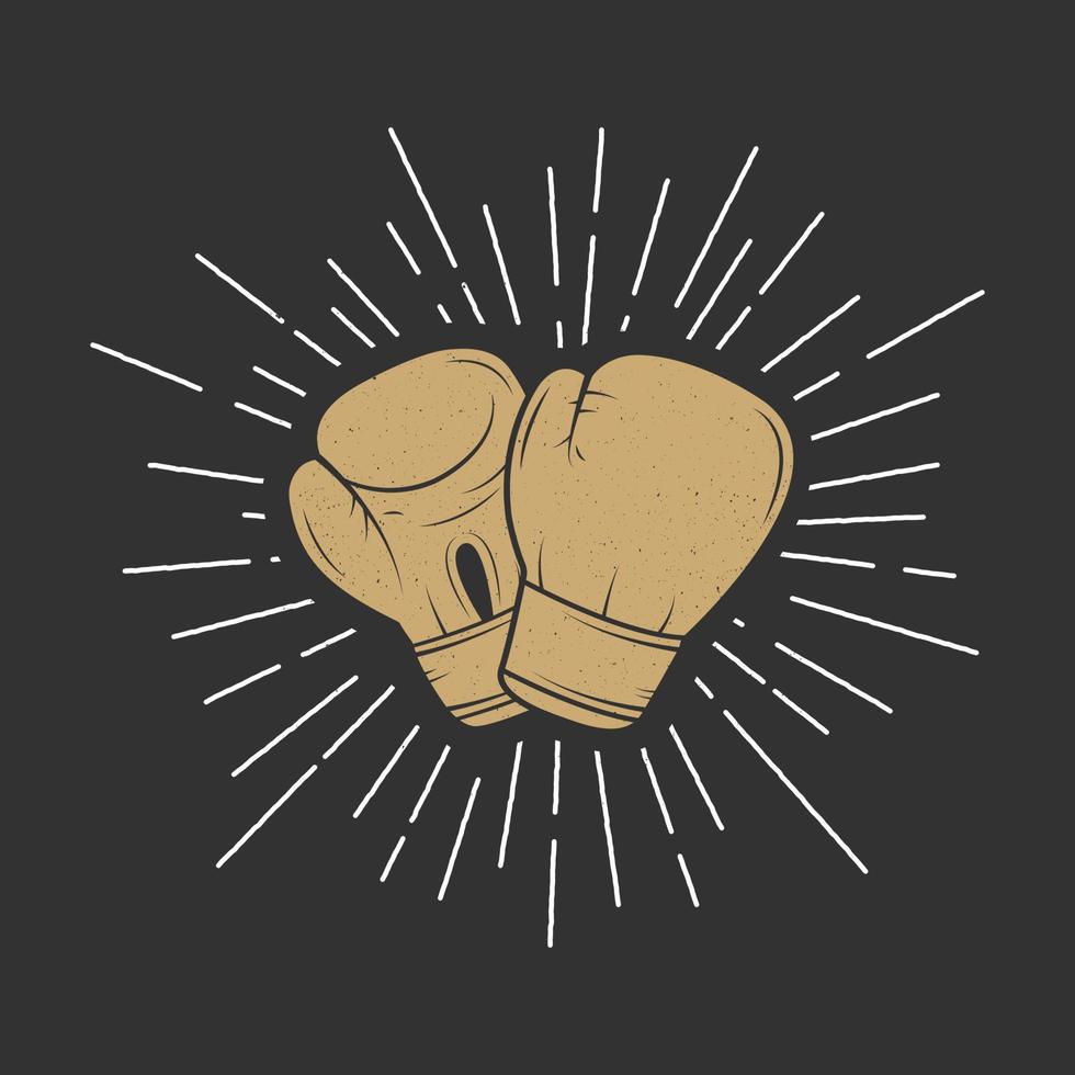 Boxing gloves in vintage style. Vector illustration