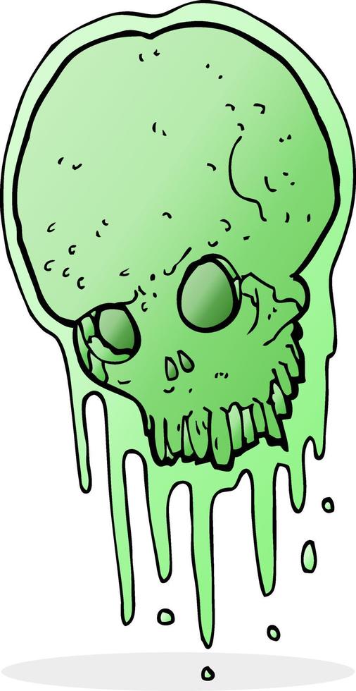 cartoon slimy skull vector