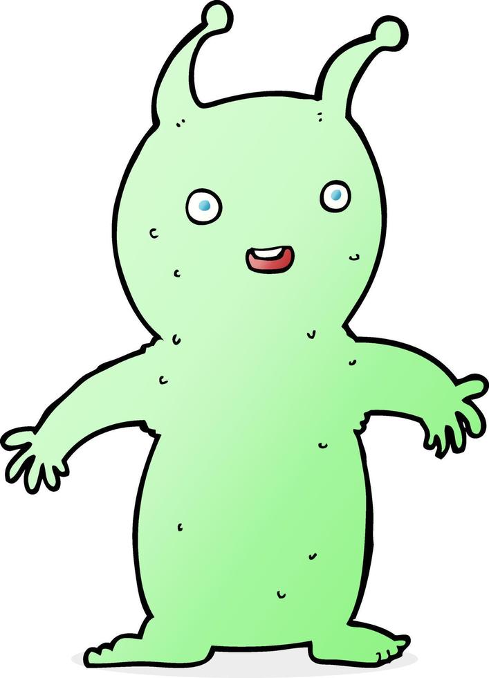 cartoon happy little alien vector