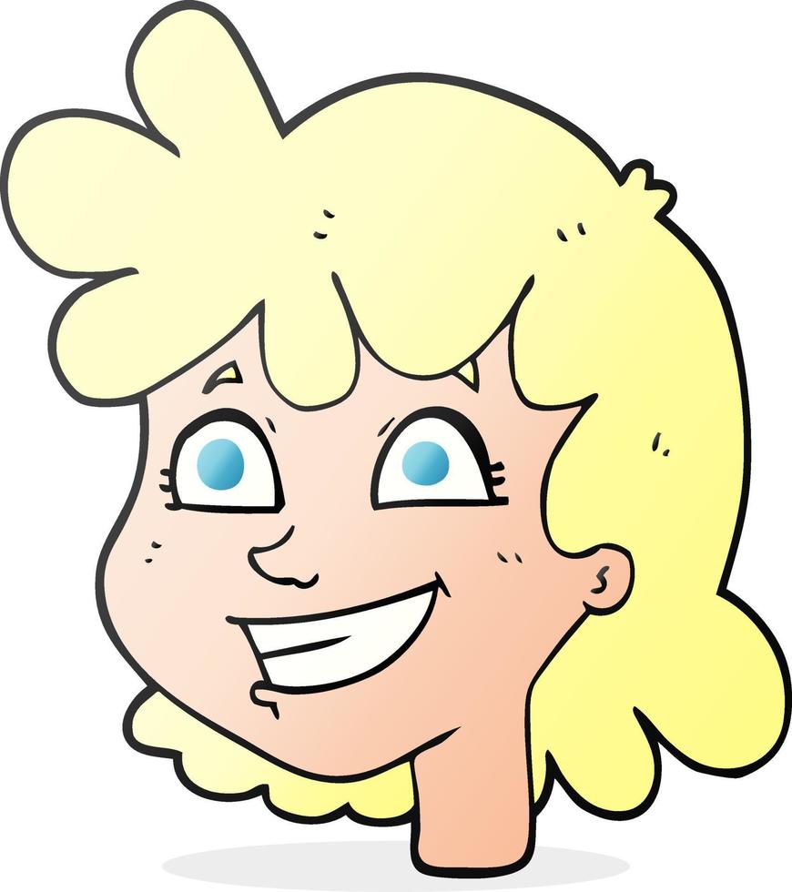 cartoon female face vector