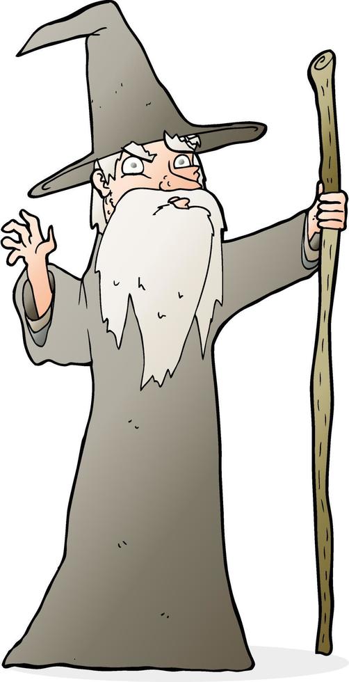 cartoon old wizard vector