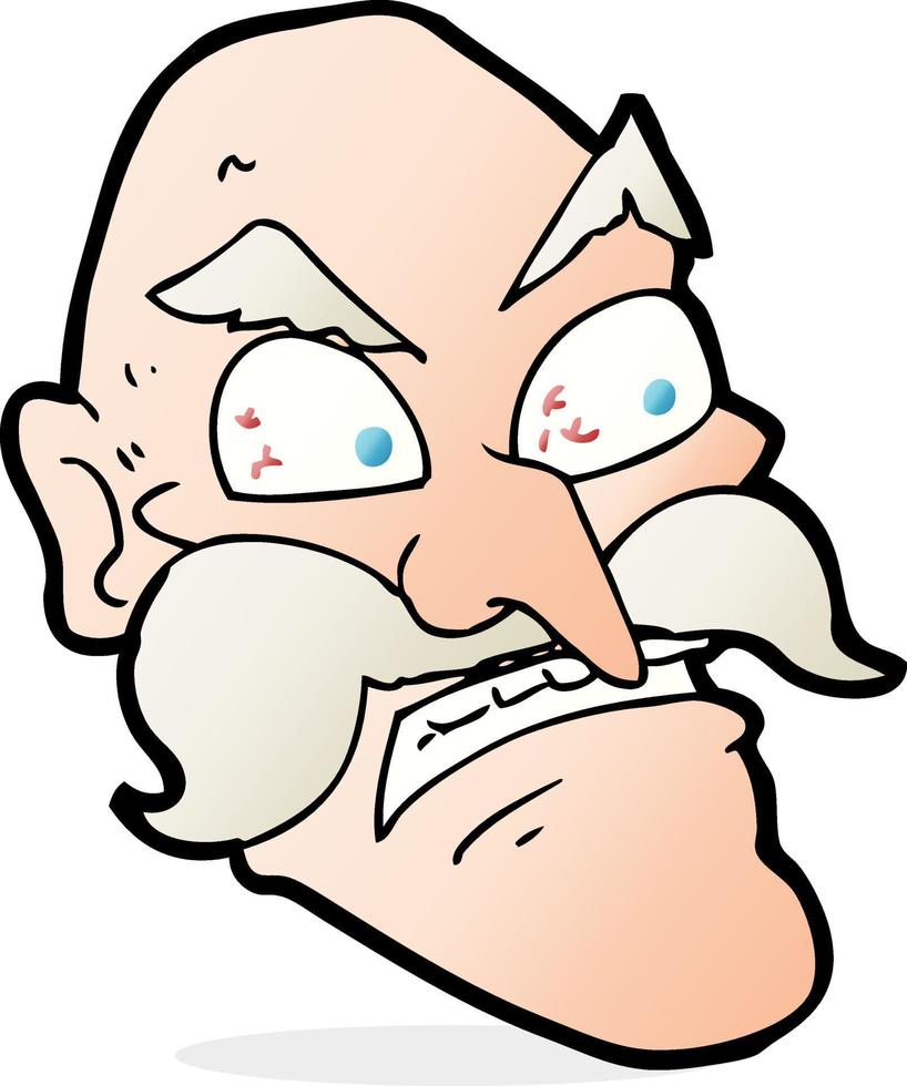 cartoon angry old man vector