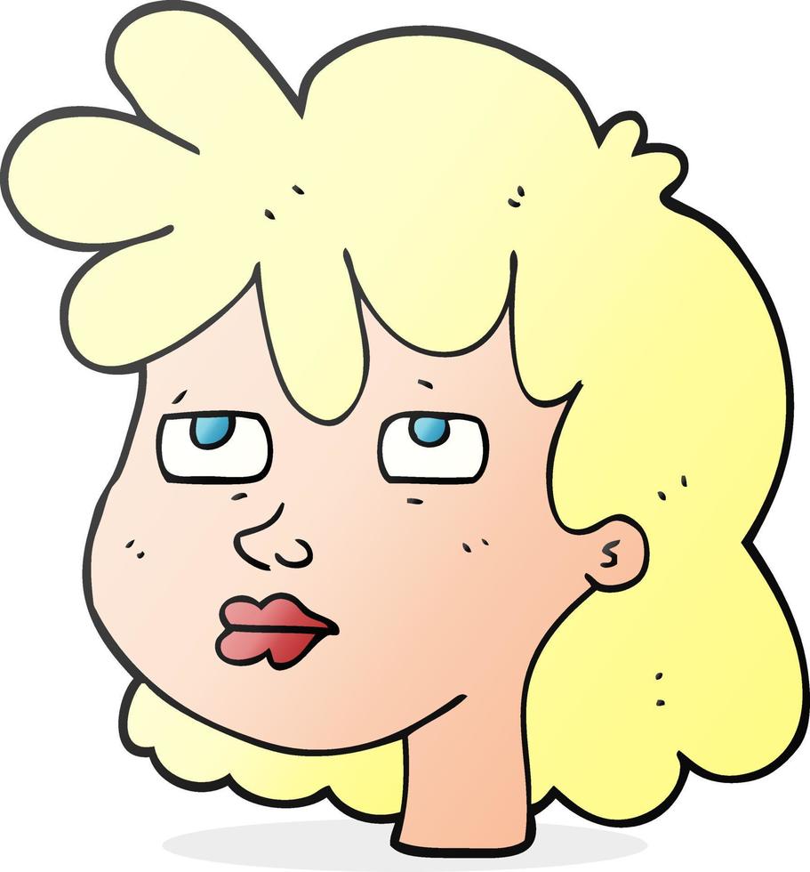 cartoon female face vector