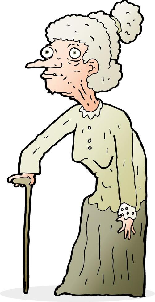 cartoon old woman vector